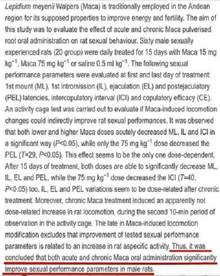 Maca and sexual function